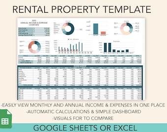 May include: A spreadsheet template for tracking rental property income and expenses. The template includes charts and graphs to visualize data, and it can be used with Google Sheets or Excel. The template is designed to help landlords easily track their income and expenses, and to make informed decisions about their rental properties.