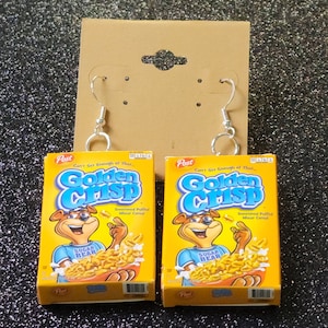 Golden Cereal Inspired Miniature Replica Novelty Earrings