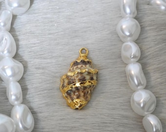 Vintage Gold Muschel Anhänger