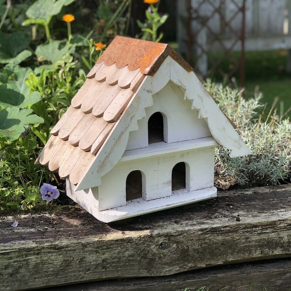 Traditionelles Vogelhaus 3-Loch Kleines Vogelhaus Vintage Vogelhaus im Taubenschlag-Stil