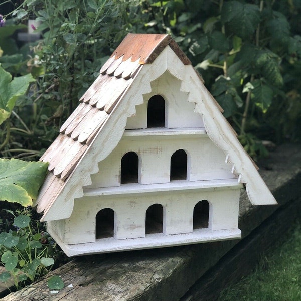 Bird house Hotel 6 Hole small 3 tier Dovecote style bird box vintage birdhouse