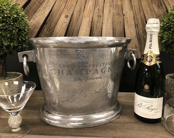 Raffreddatore per champagne Maniglie ad anello di raffreddamento in alluminio di grandi dimensioni Secchiello per il ghiaccio per refrigeratori per vino per Champagne Party