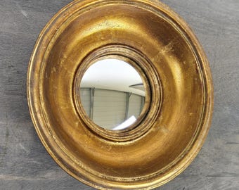 アンティーク 1910-20 回転彫刻木製フレーム、ゴールドアクセント付き