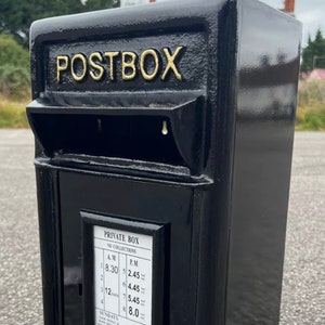 Caixa de correio de ferro fundido Royal Mail Post Office Caixa de parede Caixa de correio de ferro fundido e aço estilo vintage PRETO