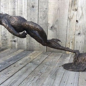 Bronze Frog Fountain Leaping Frog Bronze Frog Figure Sculpture Lost wax casting