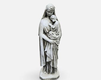 Statua della Madonna col Bambino Maria madre Figura religiosa Pietra pesante Madonna piccola