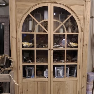Display Cabinet Bookcase Large Ex Display Cupboard bookcase Reclaimed pine