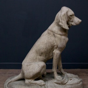 Hunting hound after jacquemart , large stone Dog , Life size Dog hound Big Dog