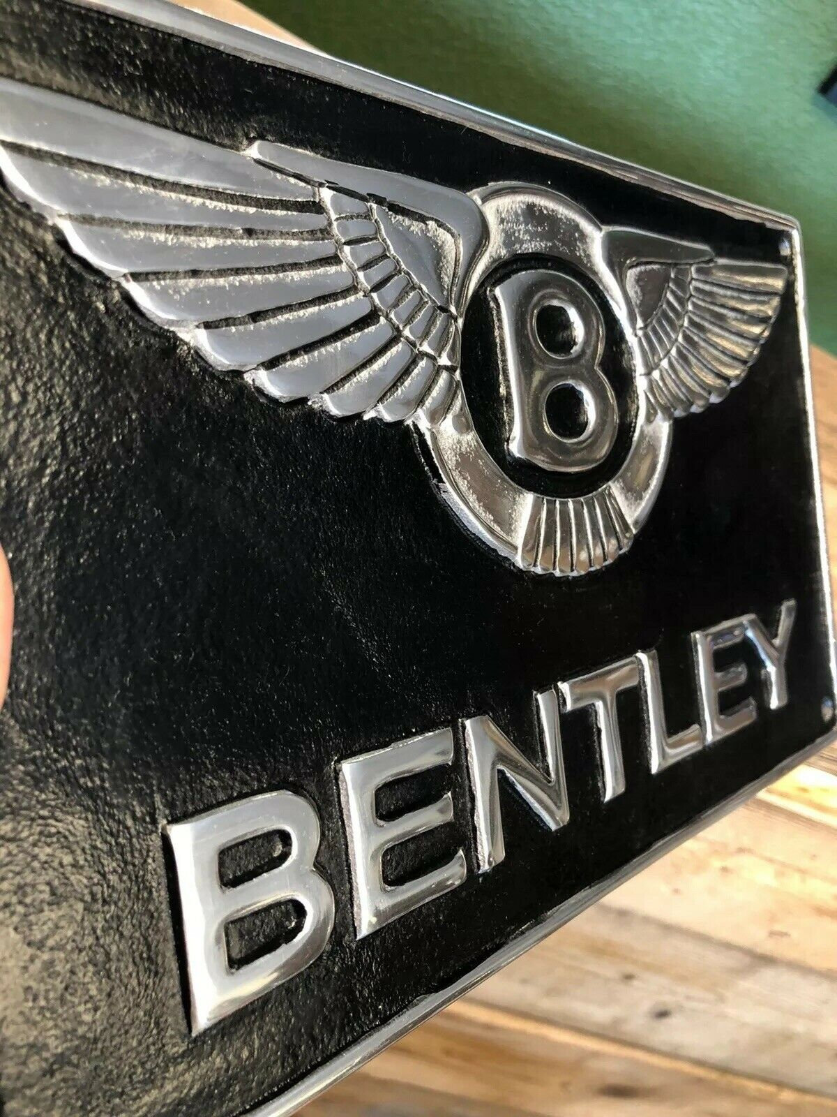 Bentley Schild Poliertes Aluminium Wandkunst Logo Beste Qualität Schwarz 