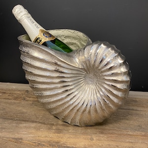 Champagne Cooler shell design nautilus shell cast polished Aluminium Wine ice Bucket