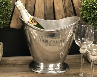 Refroidisseur à vin et à champagne/seau à glace en aluminium pour deux bouteilles