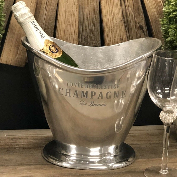 Refroidisseur/seau à glace en aluminium pour deux bouteilles de vin et de champagne