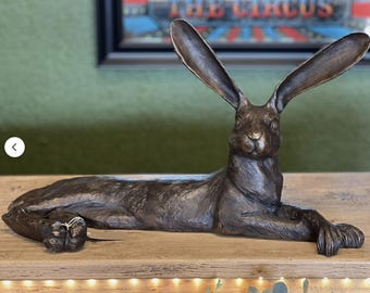 Life size Hare Bronze casting Large Garden hares sculpture figures Hare Statue