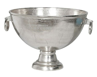 Wine Cooler Bucket Party size Ice Bath Cast Aluminium Feature planter centre piece silver