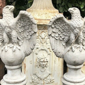Eagle pair Finial Statues Reconstituted Stone Eagle Pair of Ornaments gate pier