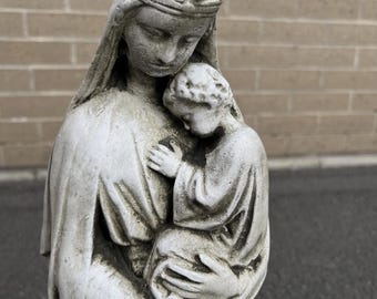 聖母子像 マリア様の母像 宗教的 重厚 石像 聖母マリア 小さい - Etsy 日本
