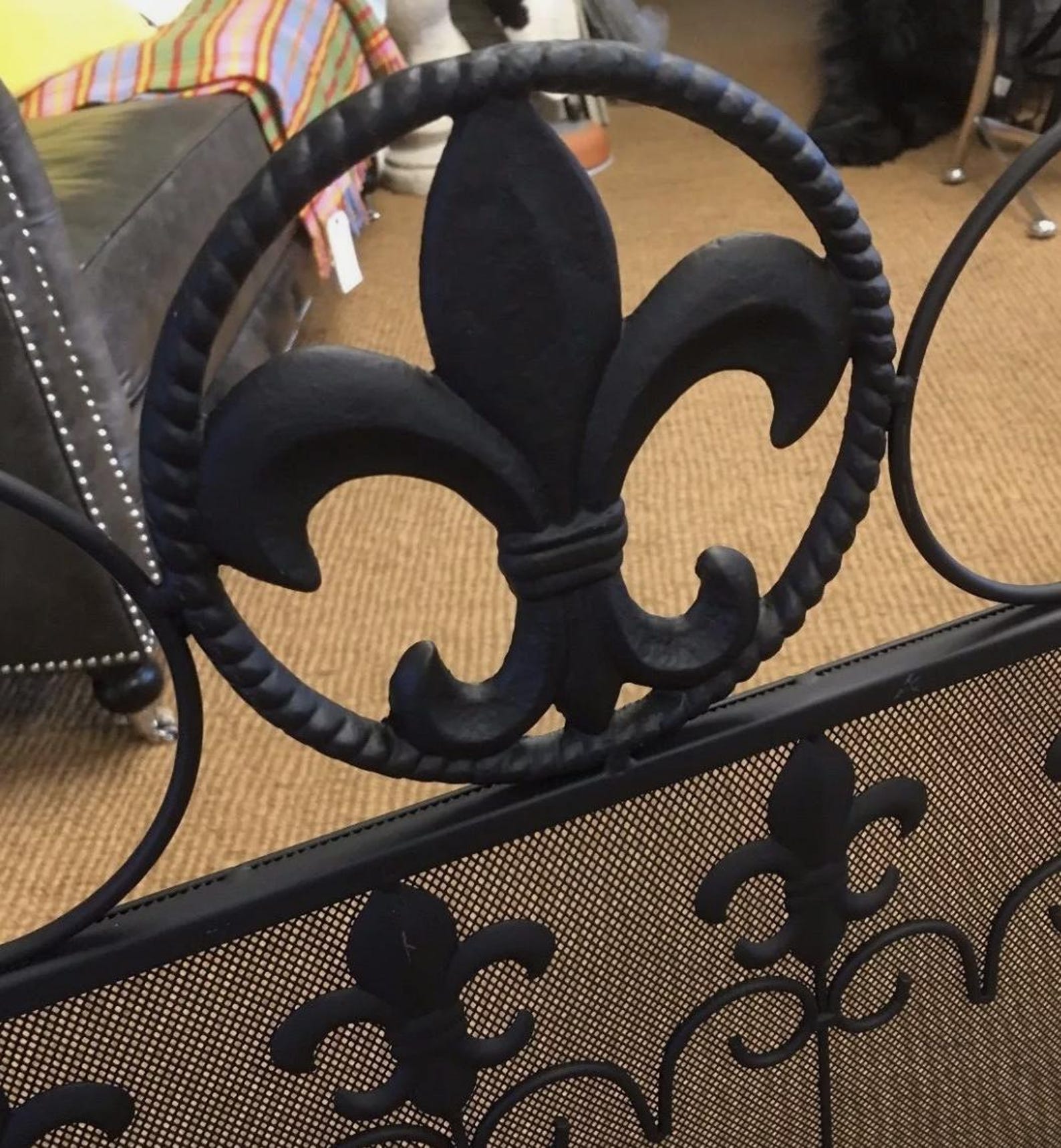 Fleur-de-lis Metal Fireplace Screen, Decorative Fire Guard - Etsy