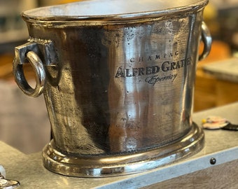 Alfred Gratien gravierter Kühler Große Aluminiumguss-Kühlerschlaufengriffe Weinkühler Eiskübel für Champagner-Party-Guss