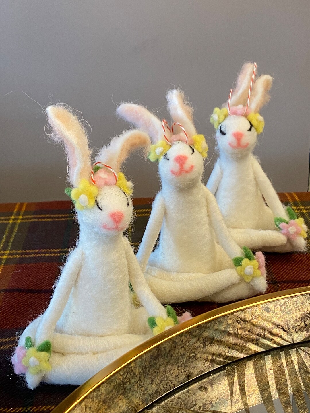 Handmade Felt Rabbit Easter Ornament Felt Toy Decoration Easter Bunny ...