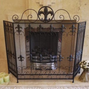 Fire guard fleur-de-lis design decorative Screen Metal ,fire screen fire guard