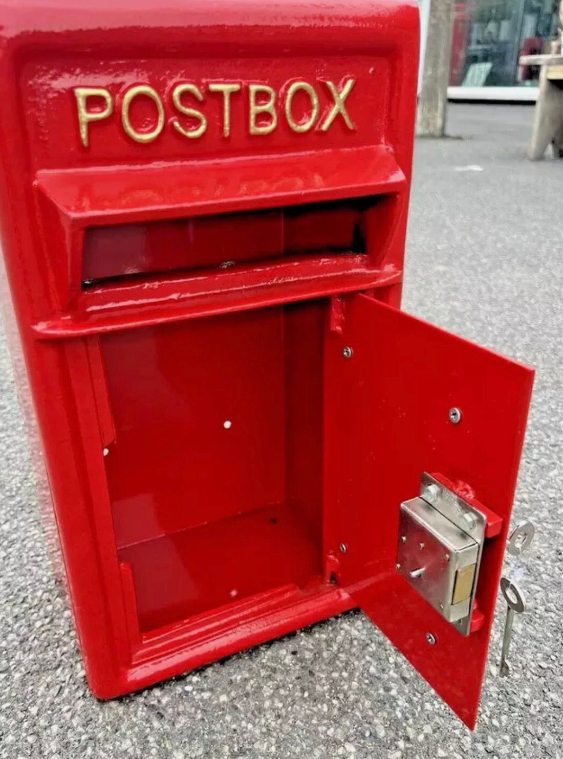 Boîte Aux Lettres Murale Rouge Royal Mail – Fonte, Avec Serrure, Style Anglais
