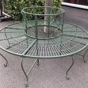 Garten Baumbank Metall grün Möbelpark nostalgisch Garten Baumsitzbank