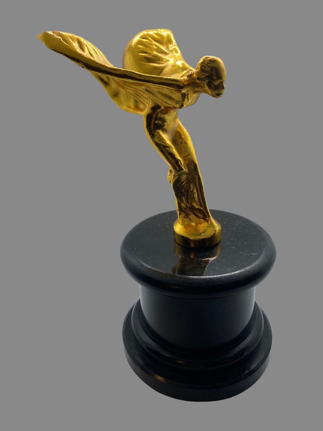 Gold Rolls Royce Mascot Spirit of Ecstasy Small Charles Sykes Spirit