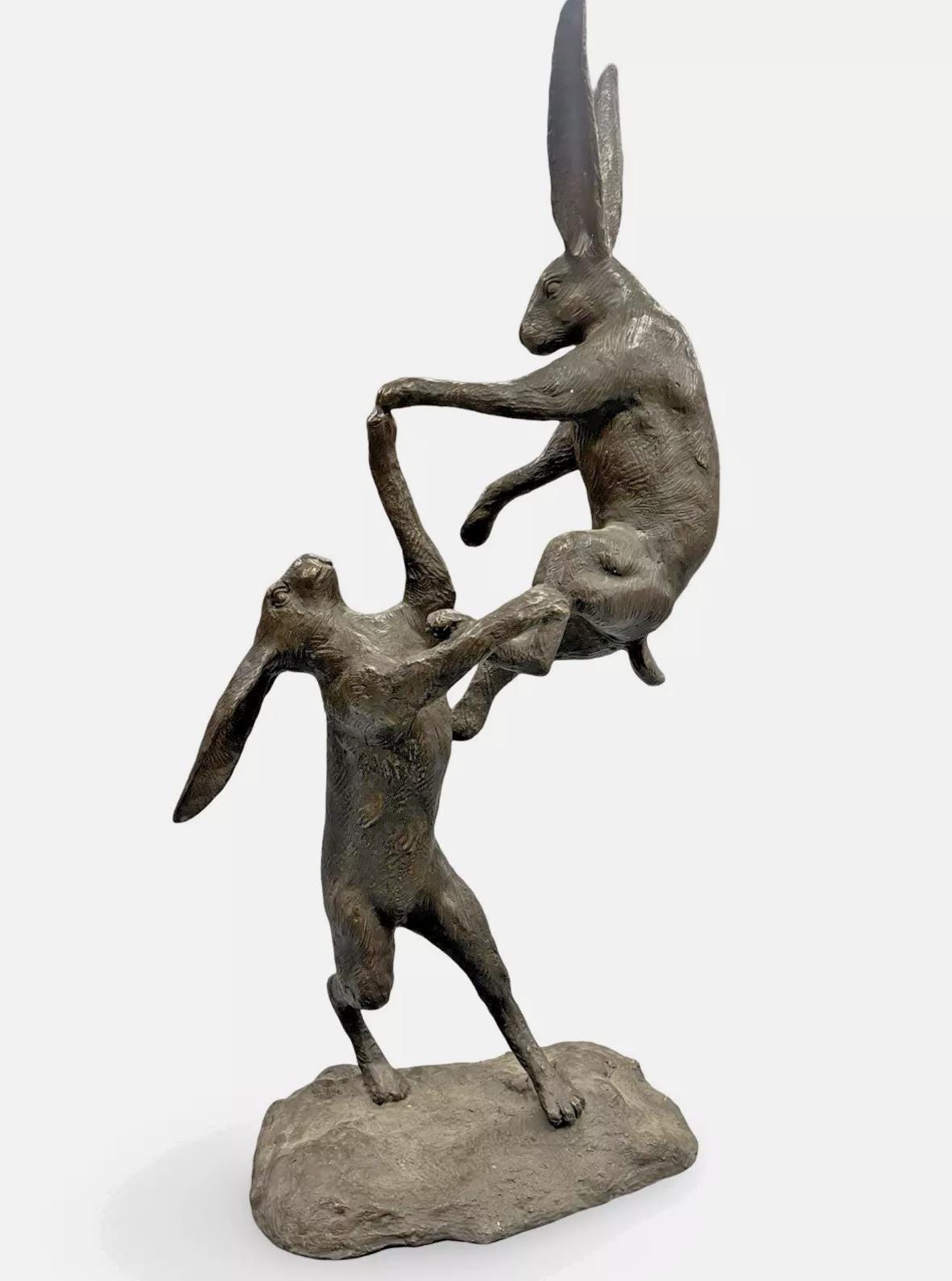Bronze Fighting Hares Life size Pair of hot cast Boxing hares large sculpture