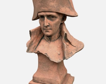 Napoleon bust sculpture in terracotta Red stone garden statue made in england Napoleon Bonaparte
