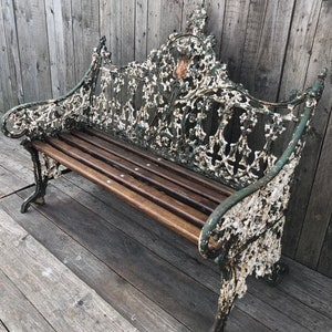 Coalbrookdale Original Cast Iron Bench Gothic design circa 1860