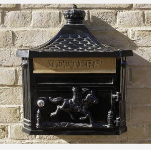 Black wall Post Box Wall Mounted Aluminium black Wall Mail Box