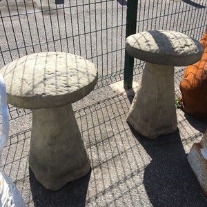 Staddle stones Mushroom Pair , pair of Stone Mushrooms for garden Drive markers