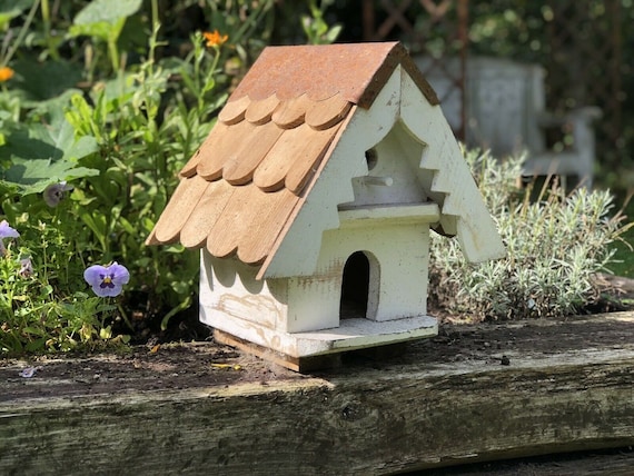 Bird House pour l'extérieur, 6 trous fait à la main maison d