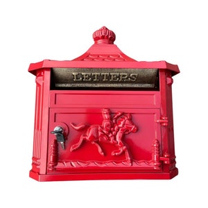 Red wall Post Box Wall Mounted Aluminium red Wall Mail Box