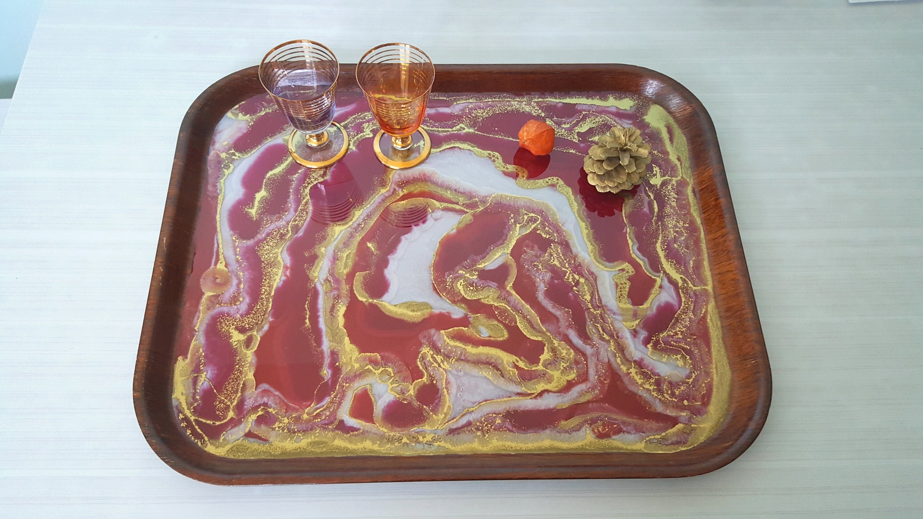 Plateau En bois Et Résine