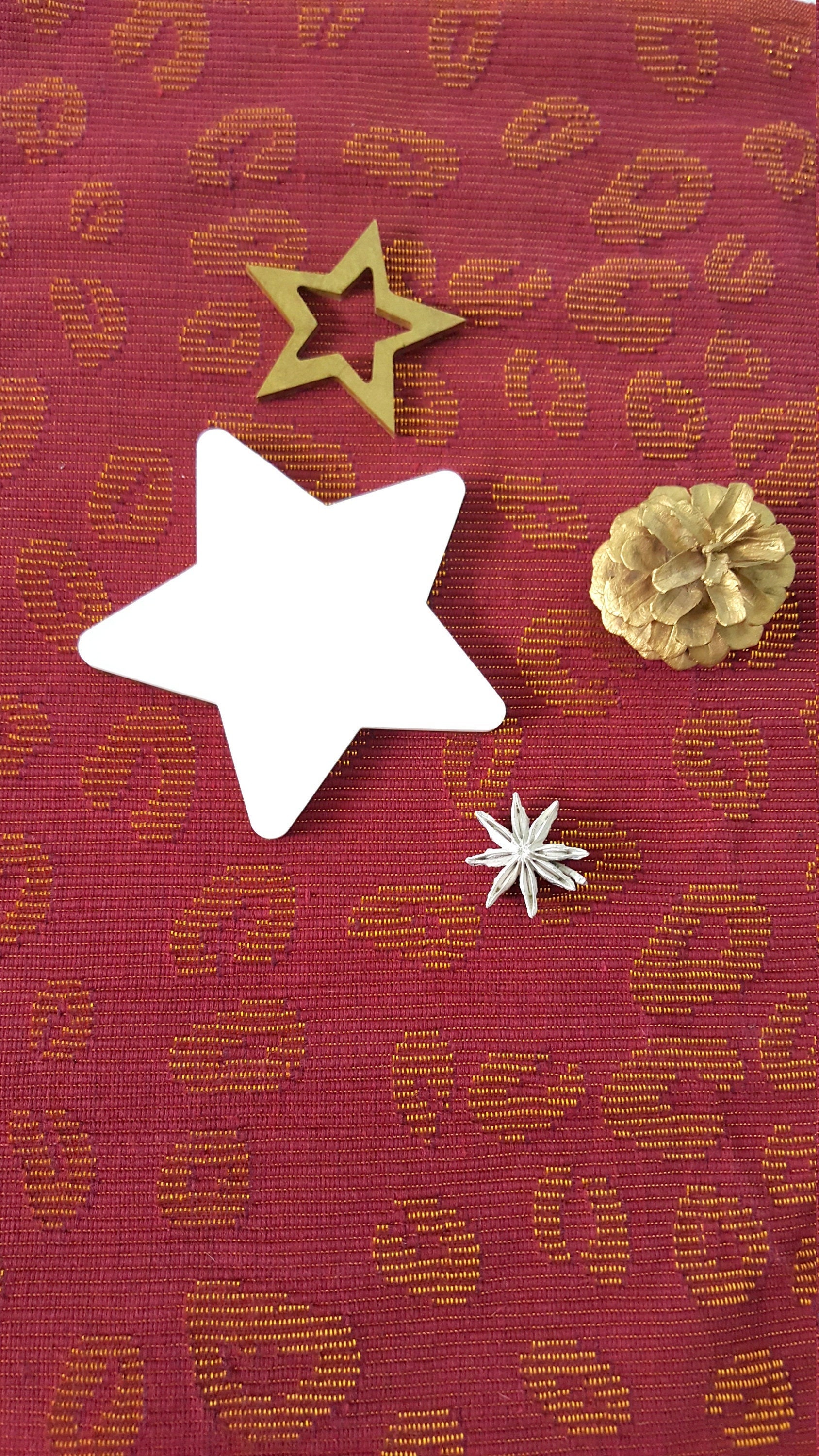 Sous-Verre Étoile en Résine Blanc et Or