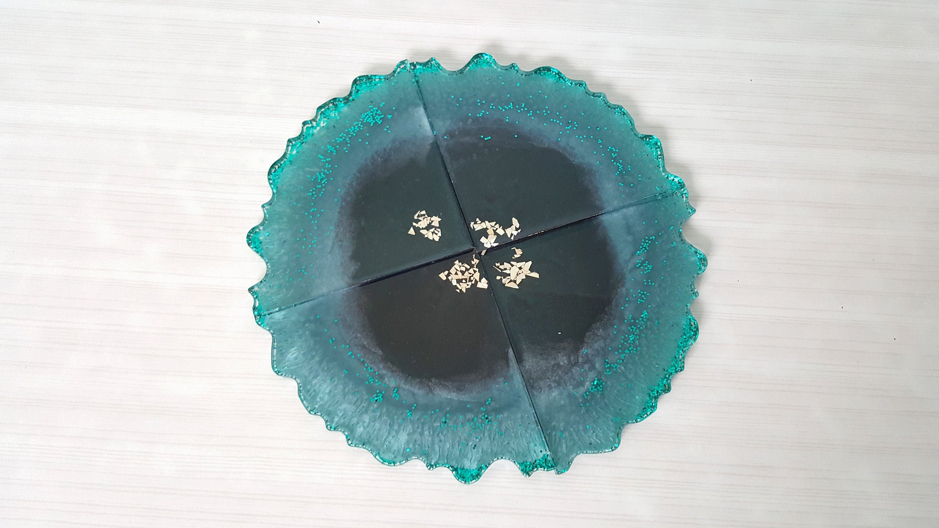 Lot de 4 Sous-Verres en Résine Bleue