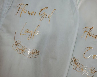 Personalised Dress Bag 40" for Flower Girl Bridesmaid | Bride | Communion  |  Christening | Wedding | Garment Cover