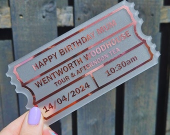Acrylic Ticket for Event / Adventure / Holiday