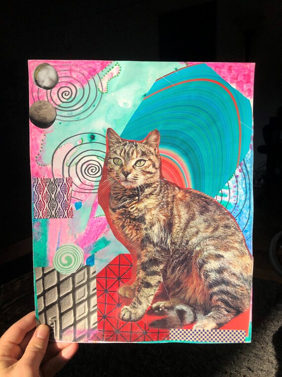 COOL CAT, Collage Art, Contemporary Art, Pop Art - Etsy