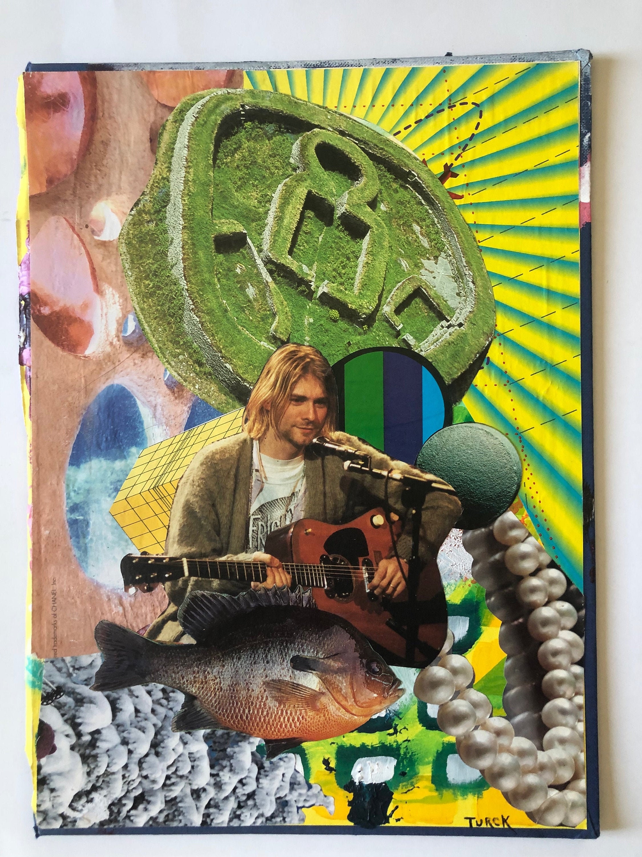 KURT COBAIN, Mixed Media Collage Art on Book Cover, Pop Art, Pop Culture Art,  Collage Art, - Etsy