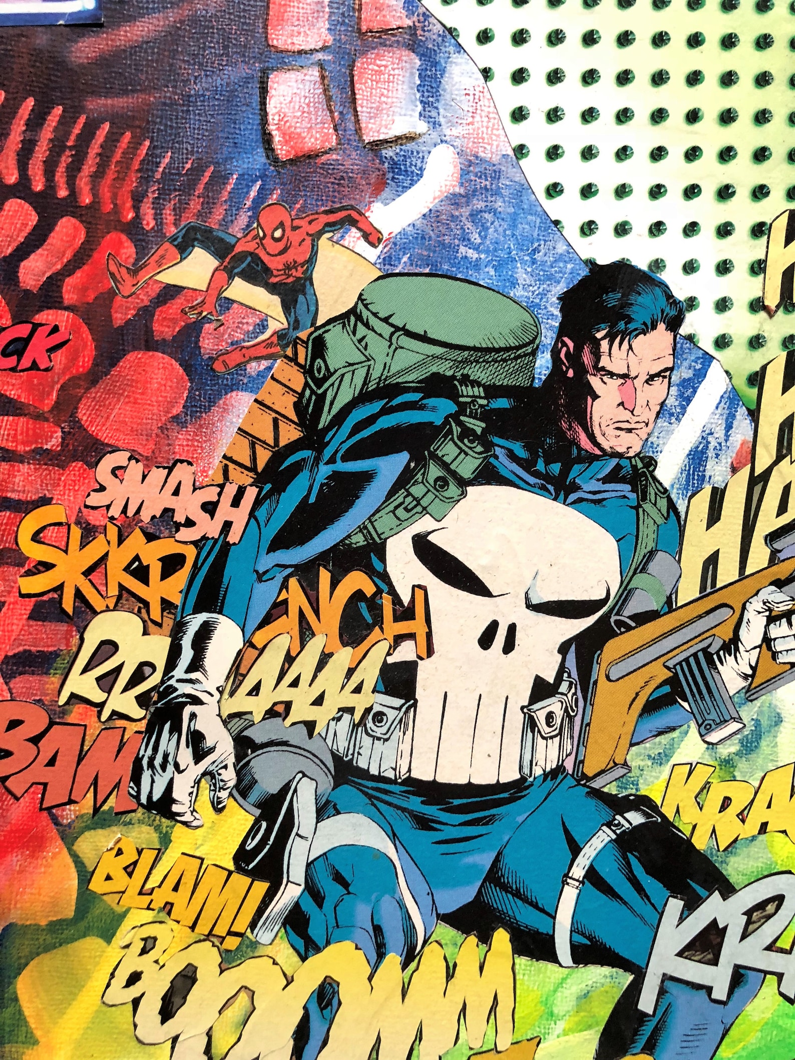 PUNISHER, Collage Art, Pop Art, Mixed Media, Comic Book Art Etsy
