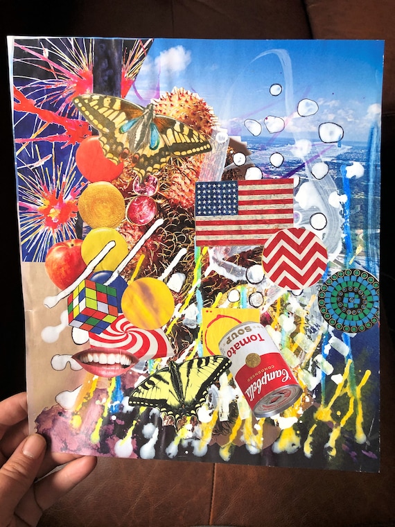 アメリカンライフ、コラージュアート、現代アート、ポップアート