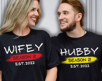 Hubby & Wifey 2nd Anniversary Shirts, Matching Couple Outfits