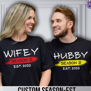 Wifey Est 2019 Newlywed Tshirt Hubby & Wifey Couple Gift Tee Wifey Est 2019 Newlywed Tshirt Hubby & Wifey Couple Gift Tee