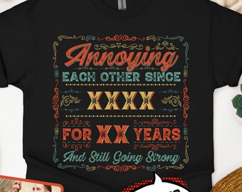 Funny Anniversary Cotton Couple Shirts, Married Since 1999