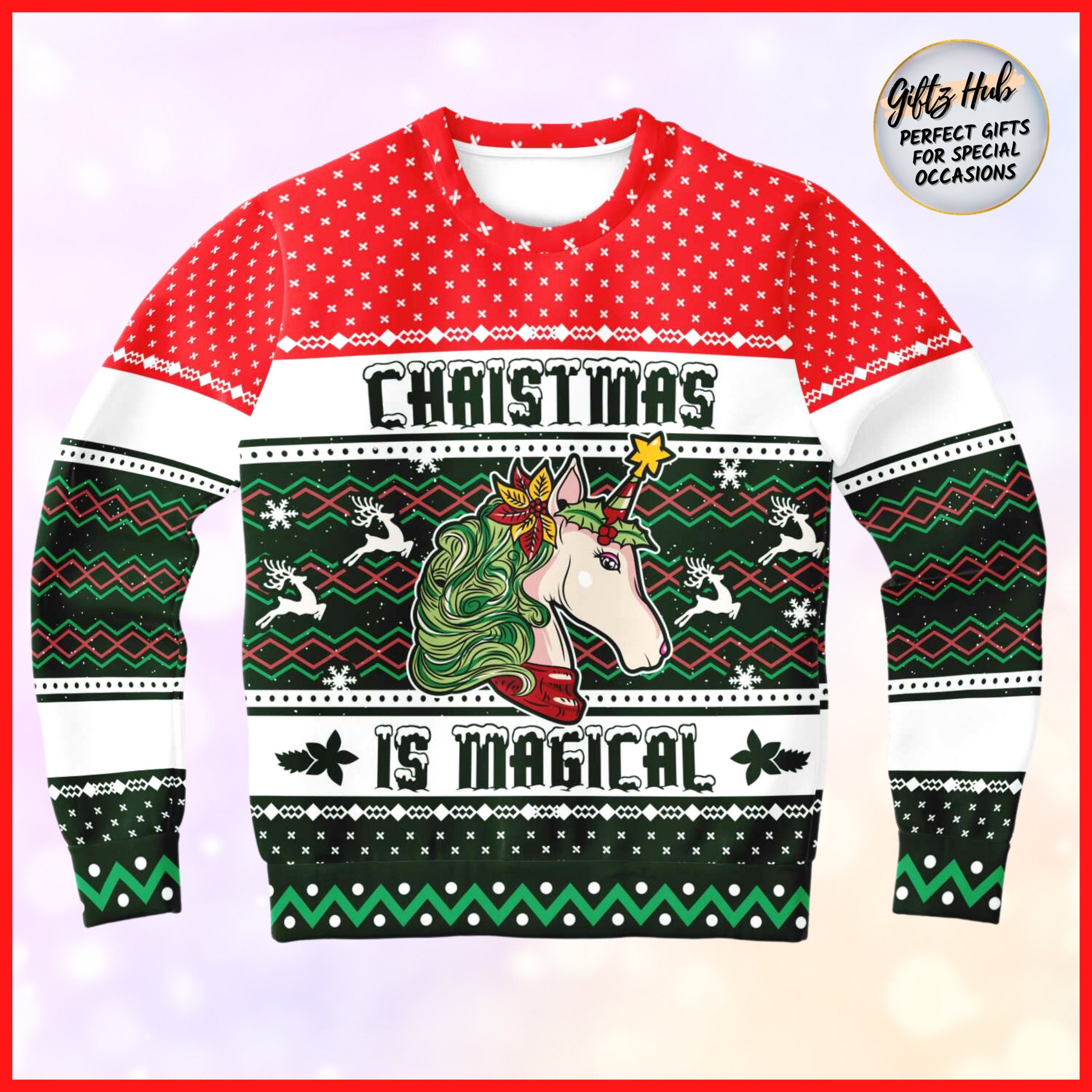 Unicorn Christmas Sweater - Etsy