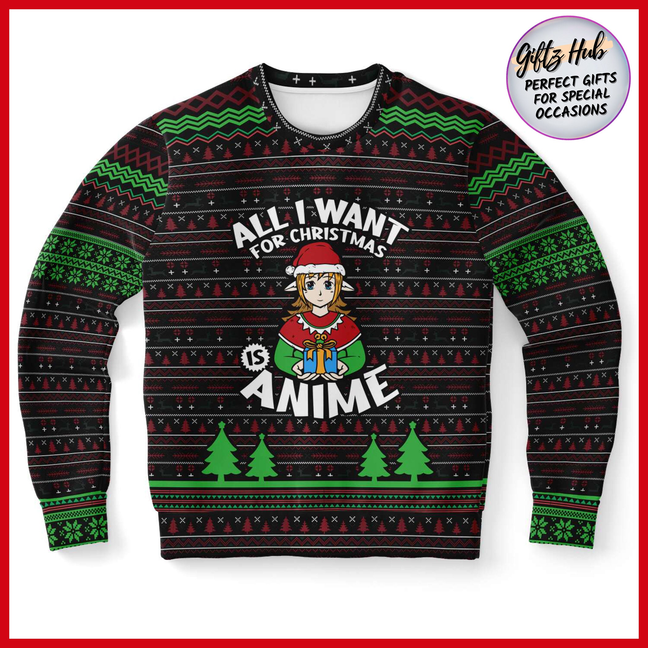ugly christmas sweater anime