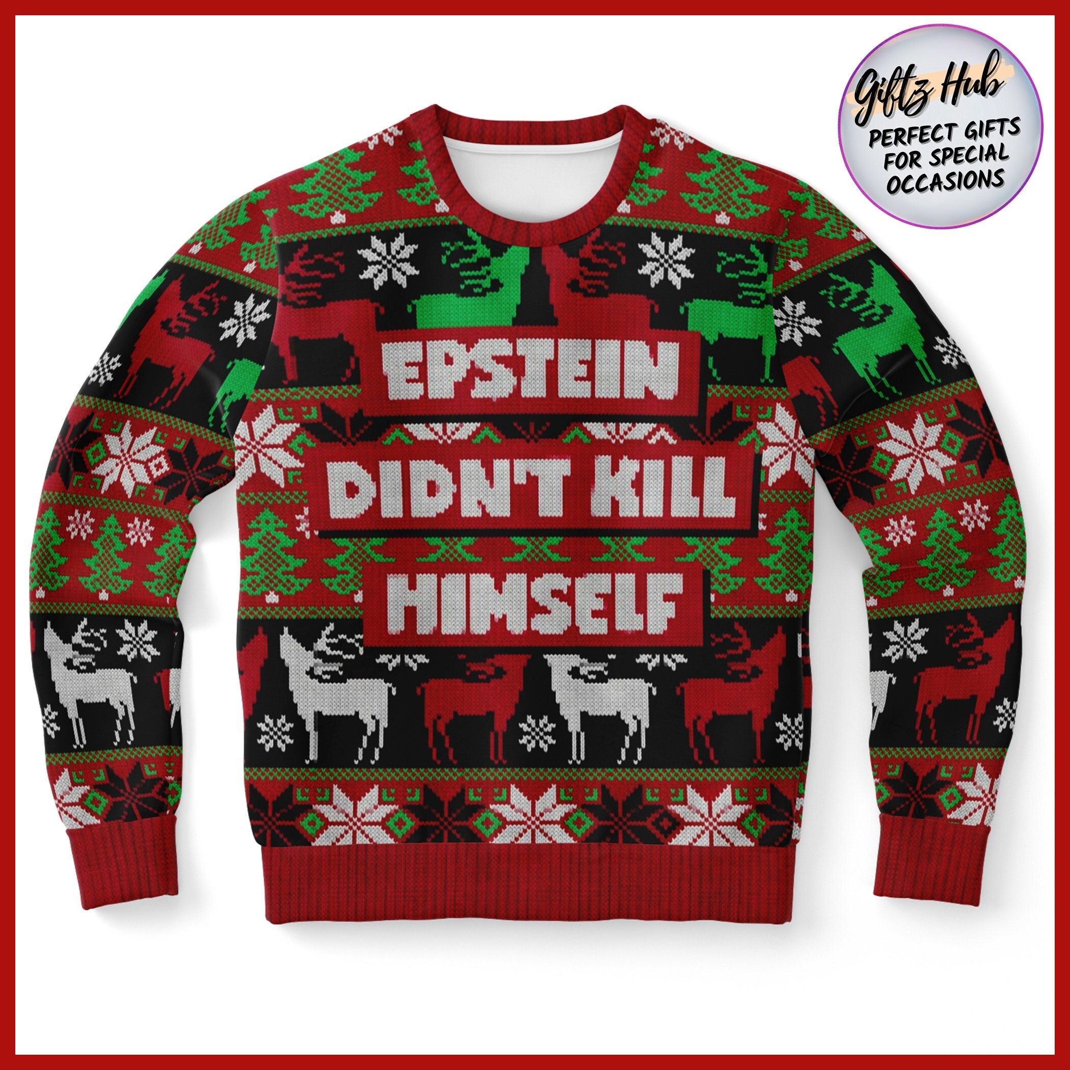 Epstein ugly christmas sweater hotsell