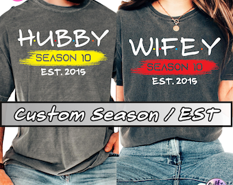 Chemises du 10e anniversaire pour les couples, chemises d'anniversaire assorties, cadeau d'anniversaire important, cadeau de couple assorti, mariés depuis la chemise
